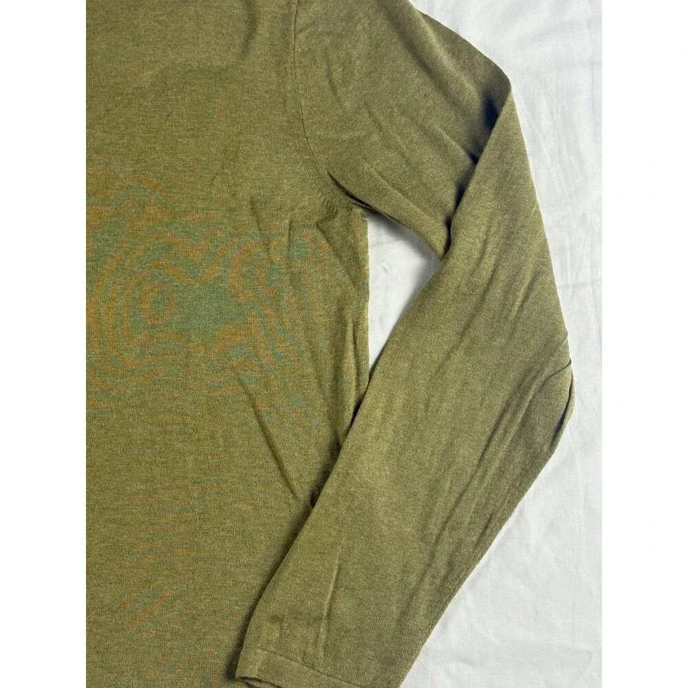 Banana Republic Mens Luxury Blend Sweater L Green Silk Cashmere Cotton Crewneck